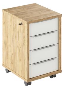 Fiókos elem zárral,artisan tölgy/fehér, RIOMA TYP 30
