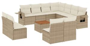 VidaXL Polyrattan Kerti Ülőgarnitúra - 12 részes - Bézs