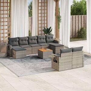 VidaXL Polyrattan Kerti Ülőgarnitúra - 10 részes - Szürke