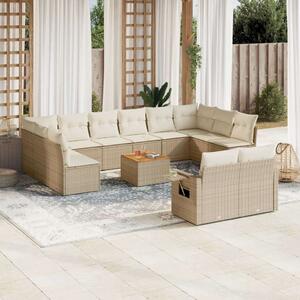 VidaXL Polyrattan Kerti Ülőgarnitúra - Bézs - 13 részes