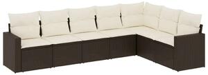 VidaXL Polyrattan Kerti Ülőgarnitúra - 7 részes - Barna