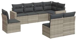 VidaXL Polyrattan Kerti Ülőgarnitúra - 8 részes, Világosszürke