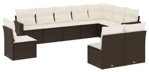 VidaXL Polyrattan Kerti Ülőgarnitúra - 10 Részes - Barna