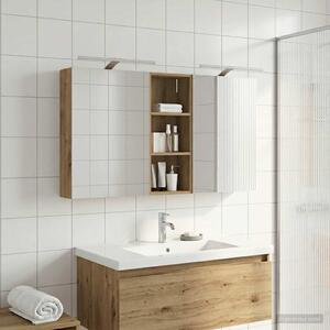 Fürdőszobai Szekrény Szett 3 pcs 130 x 14,5 x 70 cm Faanyag