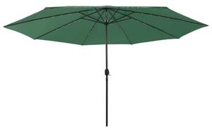 VidaXL Kültéri Napernyő - Zöld - 400 cm - LED