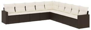 VidaXL Polyrattan Kerti Ülőgarnitúra - 9 részes - Barna