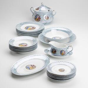 Výrobce po 1 ks Porcelán étkészlet 26 darabok kék gyöngyházfényű felülettel KK02013B