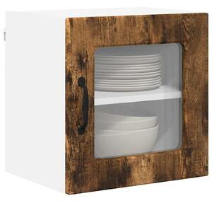 VidaXL Fali üveges szekrény PORTO 2 pcs Füstölt tölgy 40 x 31 x 40 cm