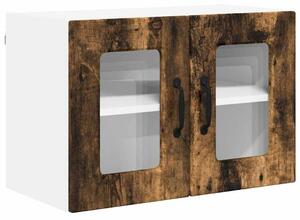 VidaXL Fali üveges szekrény PORTO 2 pcs Füstölt tölgy 60 x 31 x 40 cm