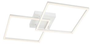 KLEE modern LED mennyezeti lámpa matt fehér szatén ernyővel/búrával,57W melegfényű 3000K