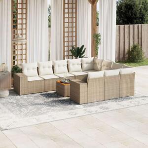 VidaXL Polyrattan Kerti Ülőgarnitúra - 11 részes - Bézs