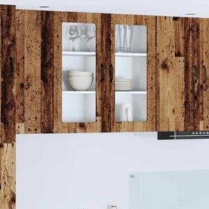VidaXL Fali üveges szekrény PORTO Öreg fa 80 x 31 x 80 cm Faanyag