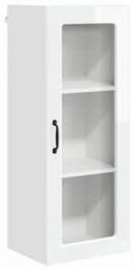 VidaXL Fali üveges szekrény PORTO Magas Fényű Fehér 40 x 31 x 100 cm
