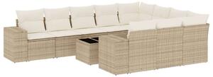 VidaXL Polyrattan Kerti Ülőgarnitúra - Bézs - 11 részes