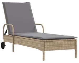 VidaXL Napozóágy - 2 db - Bézs - Polyrattan