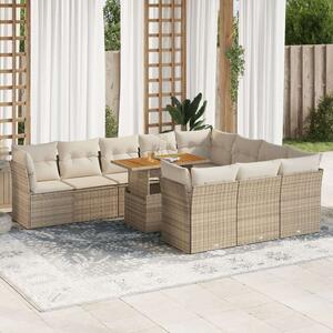 VidaXL Polyrattan Kerti Ülőgarnitúra - 11 részes - Bézs