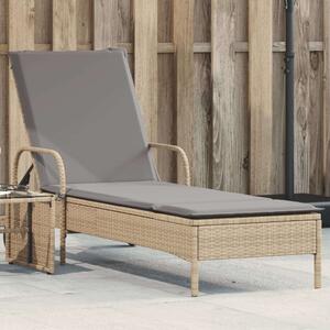 VidaXL Napozóágy - Polyrattan - Bézs - 200cm