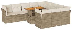 VidaXL Polyrattan Kerti Ülőgarnitúra - 11 részes - Bézs