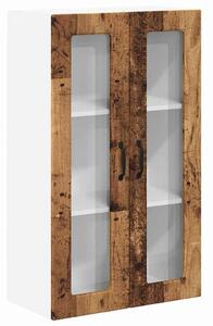 VidaXL Fali üveges szekrény PORTO Öreg fa 60 x 31 x 100 cm Faanyag