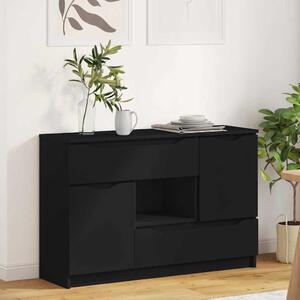 VidaXL Széf fiókkal Fekete 100 x 30 x 65,6 Faanyag
