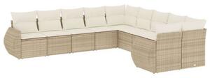 VidaXL Polyrattan Kerti Ülőgarnitúra - 10 részes - Bézs