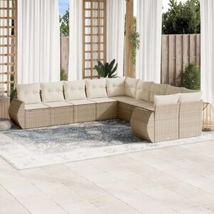 VidaXL Polyrattan Kerti Ülőgarnitúra - 10 részes - Bézs