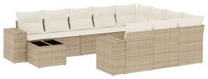 VidaXL Polyrattan Kerti Ülőgarnitúra - Bézs - 11 részes