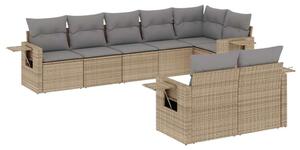 Polyrattan Kerti Ülőgarnitúra - 8 részes - Bézs