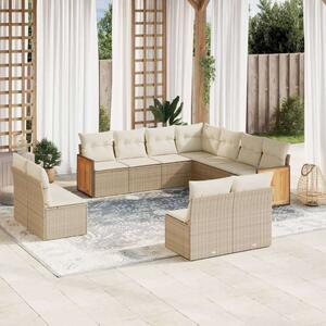 VidaXL Polyrattan Kerti Ülőgarnitúra - 11 részes - Bézs