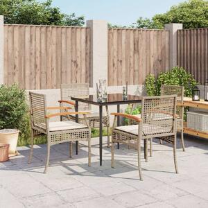 VidaXL Polyrattan Kerti Étkezőgarnitúra - 5 részes - Bézs