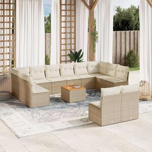 VidaXL Polyrattan Kerti Ülőgarnitúra - 13 részes - Bézs
