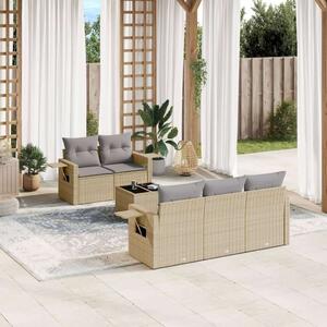 VidaXL Polyrattan Kerti Ülőgarnitúra - 6 részes - Bézs