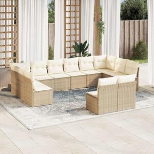 VidaXL Polyrattan Kerti Ülőgarnitúra - Bézs - 12 részes