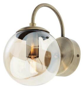 ELLA klasszikus fali lámpa patina borostyán ernyővel/búrával, 1Xmax. 28W