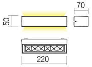AROOS LED kültéri fali lámpa direkt/indirekt, sötét szürke