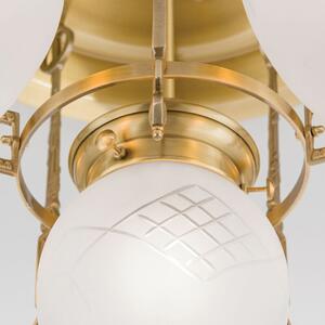 BUDAPEST szecessziós mennyezeti lámpa, ötös, bronz