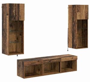 VidaXL TV Fali Egységek 5 pcs Fekete tölgy 60 x 30 x 30 cm Faanyag