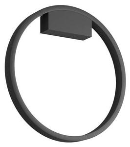 FEBE modern LED fali lámpa, kerek, indirekt, matt fekete, 4000K, 40 cm