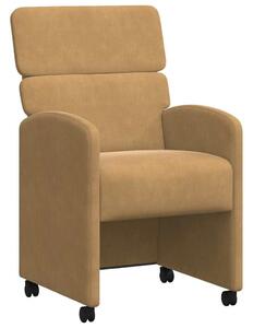 VidaXL Étkező Székek kerekekkel 2 pcs Barna 58 x 65 x 98 cm Bársony