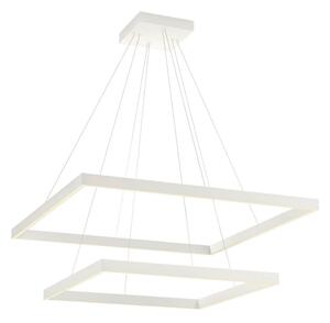 FEBE modern LED csillár, matt fehér, szögletes, 6800 lumen, 4000K