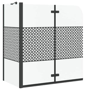 VidaXL Fürdőszoba elkerítés Geometrikus Fekete 120 x 67 x 129 cm