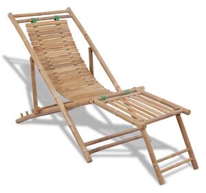 VidaXL Bambusz Napozószék Lábtartóval - Összecsukható - 152cm
