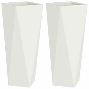 VidaXL Növénytartó 2 pcs Fehér 30 x 30 x 75 cm Acél