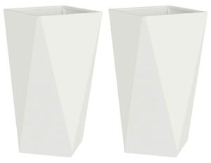 VidaXL Növénytartó 2 pcs Fehér 40 x 40 x 75 cm Acél