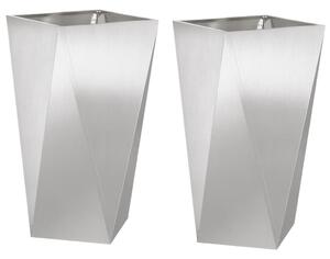 VidaXL Növénytartó 2 pcs Ezüst 40 x 40 x 75 cm Rozsdamentes acél