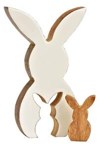 Fa húsvéti nyuszi HOPPYDUO készlet 2 db, 20 cm, fehér