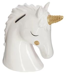 Pénzgyűjtő GOLDEN UNICORN 15,5 cm, fehér