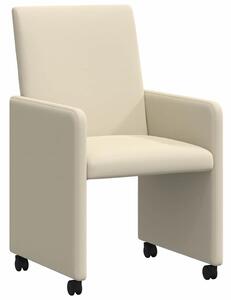 VidaXL Étkező Székek kerekekkel 2 pcs Krém 57 x 66 x 94 cm Műbőr