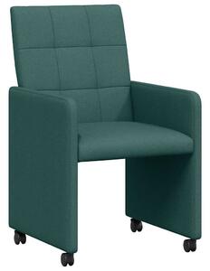 VidaXL Étkező Székek kerekekkel 2 pcs Sötétzöld 58 x 65 x 94 cm szövet