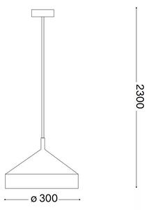 Konyhai lámpa, YURTA, fehér, 30 cm